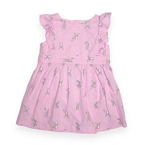 NWOT Carter's Baby Girls Bunny Floral Ruffle Sleeve Pink Sun Dress Size 12M
